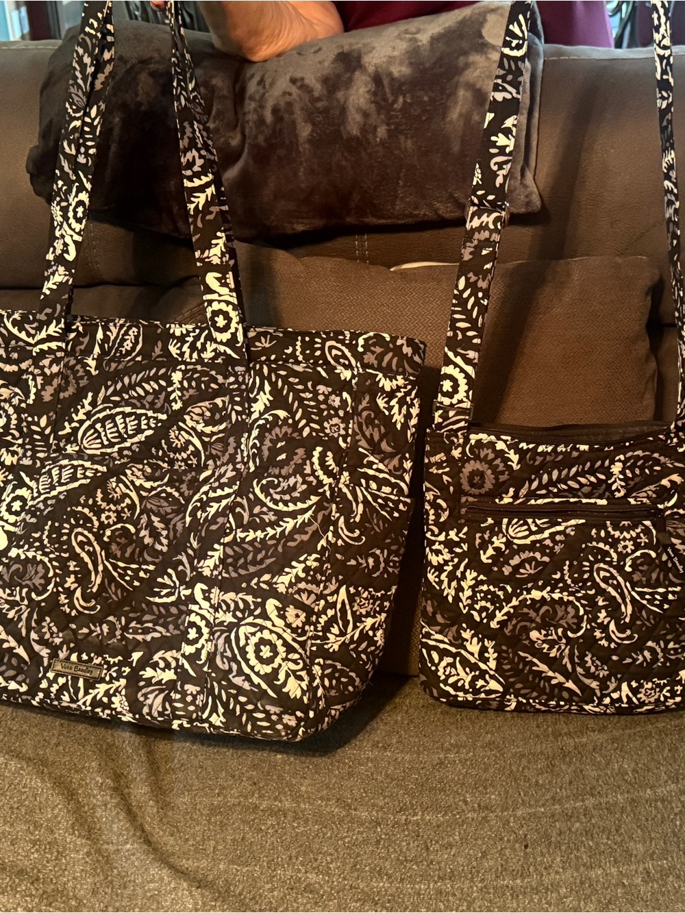 Vera Bradley Paisley Noir Tote and Crossbody Duo